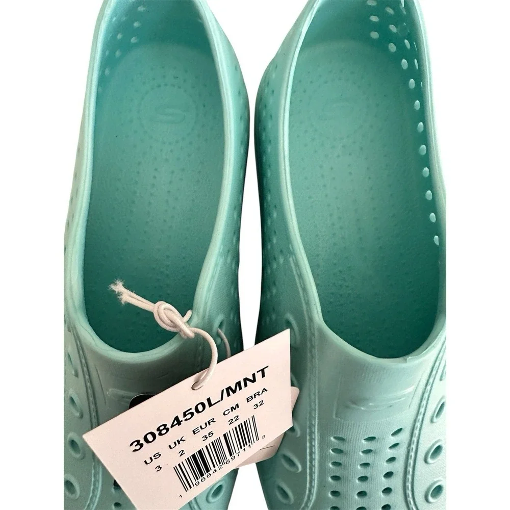 SKECHERS Foamies Guzman Lite Shore Splash Kids Shoes Size 3 Mint Unisex New Pool
